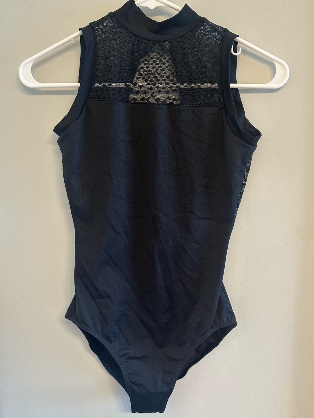 So Danca Black Sleeveless Dance Leotard with Mesh Detail